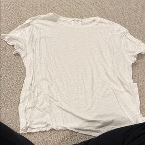 Free People Cream Short Sleeve Tee